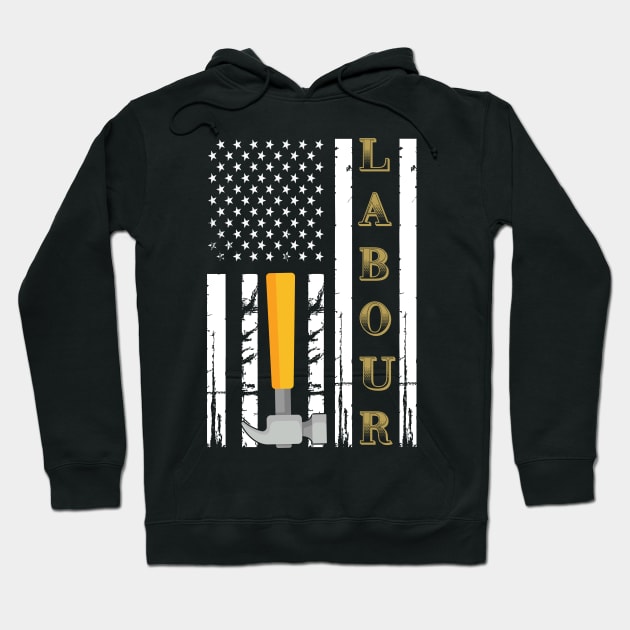 Labour Day 2021 American Flag Hoodie by luxembourgertreatable